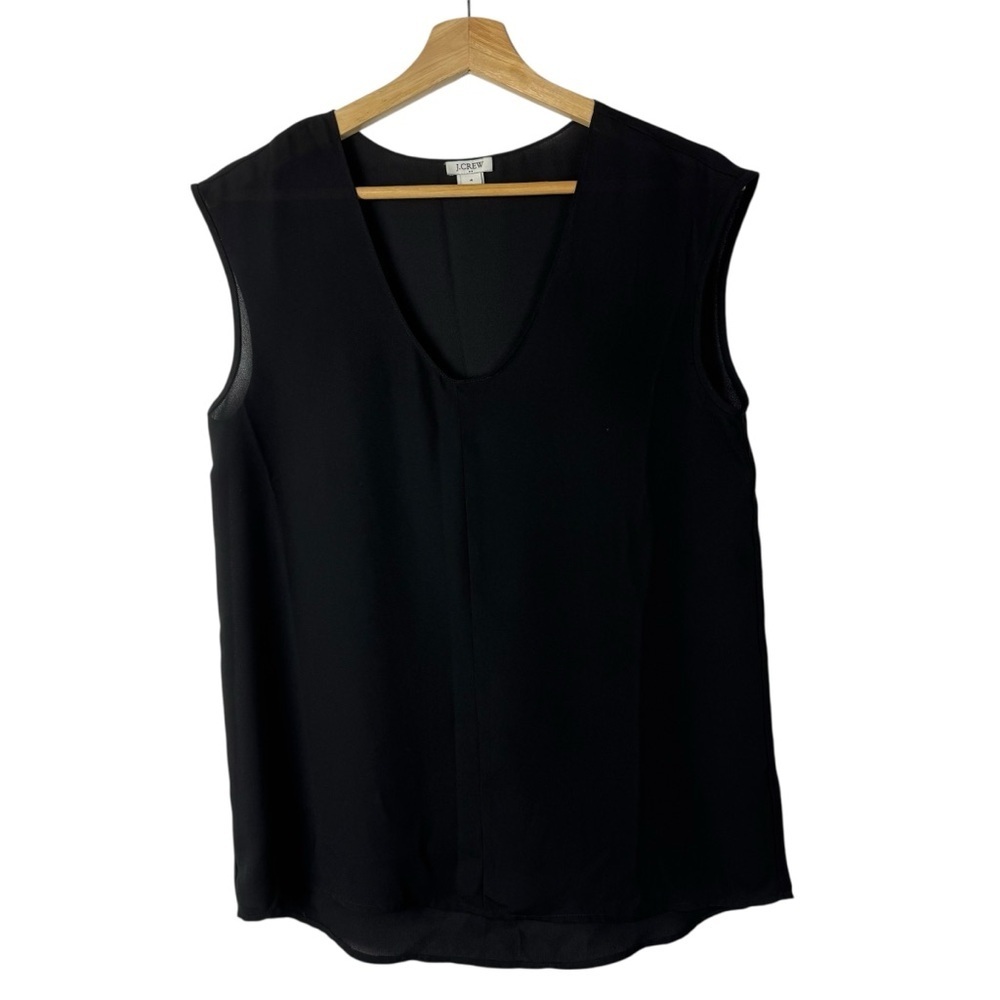 J. Crew Black Scoop V Neck Sleeveless Blouse‎ 4
